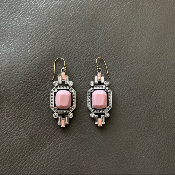 J. Crew Jewelry - J. Crew Pink Frosted Stone with crystal earrings